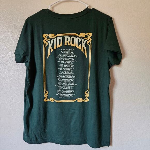 Kid Rock Band Tee Large Women Green Crew Neck - Picture 5 of 5